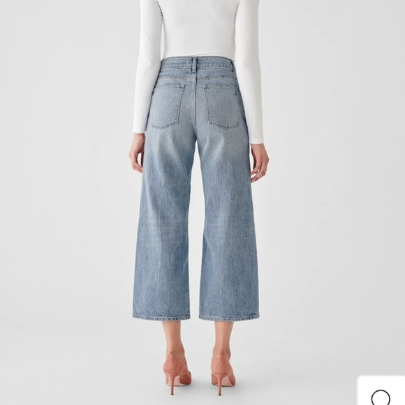 DL1961 Hepburn High Rise Wide Leg Cropped Jeans in Humboldt 27 - Picture 2 of 16